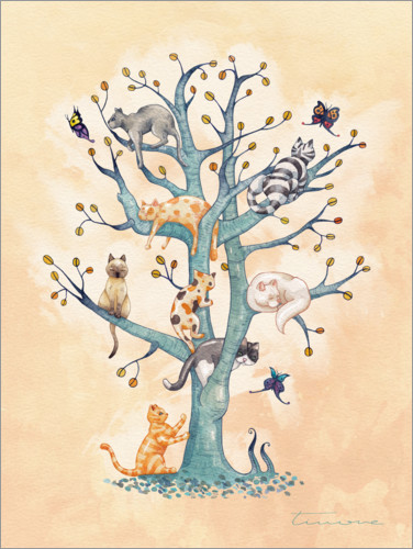 Plakat The Tree of Cat Life