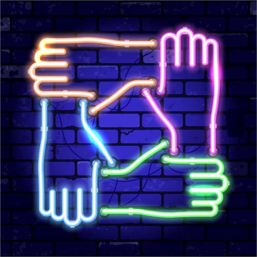 Plakat Teamwork - neon sign