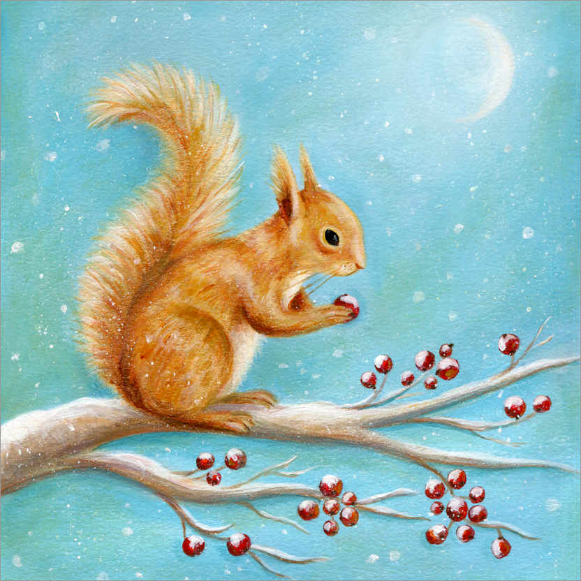 Plakat Wiewiórka zimą