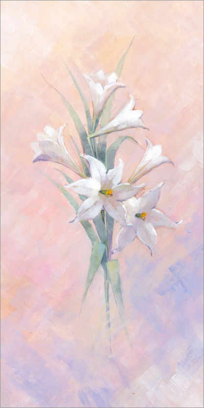 Plakat Białe lilie