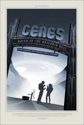 Plakat Retro Space Travel - Ceres