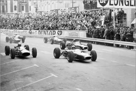 Obraz na płótnie  Jack Brabham, Lorenzo Bandini and Jackie Stewart, Monaco 1965