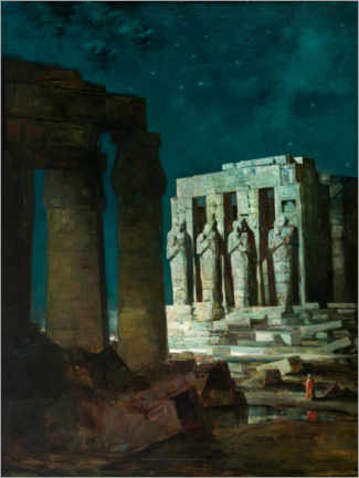Obraz na szkle akrylowym  Past (Karnak Temple in Luxor at night) - Anton Müller-Wischin