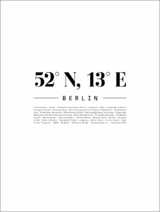 Obraz na płótnie  Coordinates - Berlin - Finlay and Noa