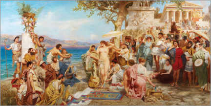 Obraz na płótnie  Fryne na święcie Posejdona w Eleusis - Henryk  Siemiradzki