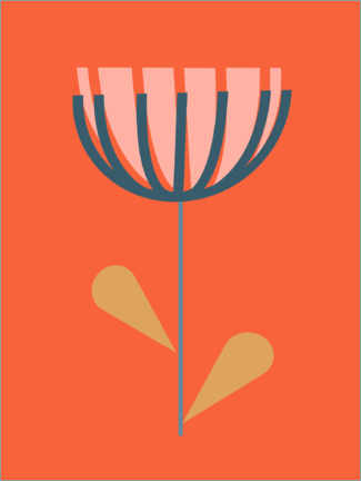 Obraz na PCV  Minimalistyczny kwiat - apricot and birch