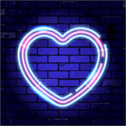 Plakat Heart - neon sign