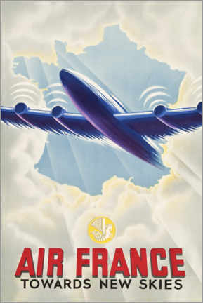 Obraz na szkle akrylowym  Air France - Towards New Skies - Vintage Travel Collection
