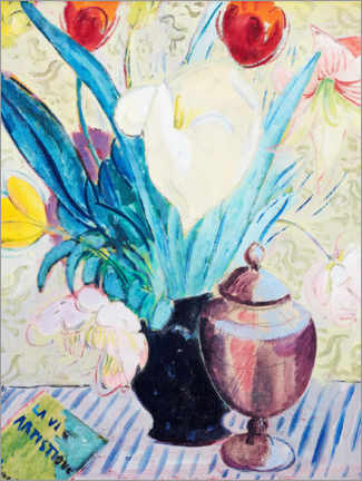 Obraz na szkle akrylowym  Still life with tulips and urn - Isaac Grünewald