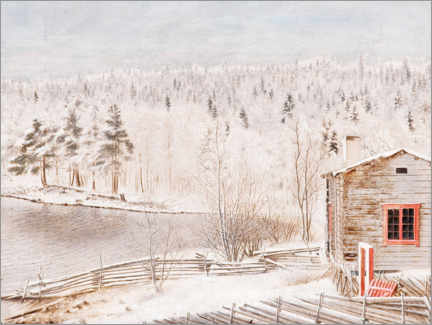 Obraz na szkle akrylowym  Winter landscape - Ferdinand von Wright