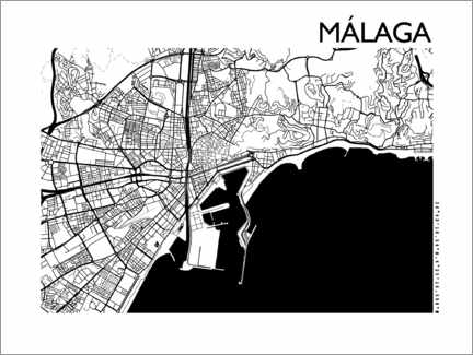 Plakat Map of malaga
