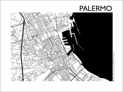 Plakat Map of palermo