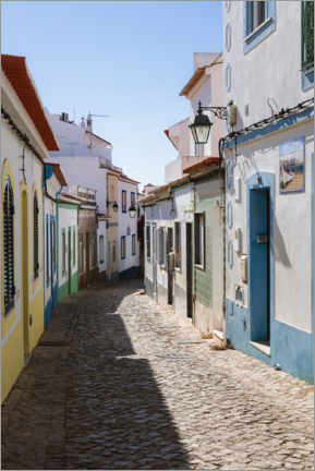 Plakat Kolorowe domki, Ferragudo, Portugalia