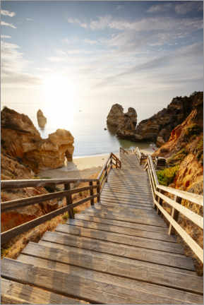 Plakat Zejście na plażę, Algarve, Portugal
