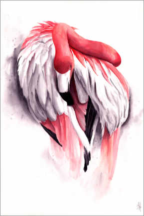 Plakat  Różowy flaming - Anastasia Novikova