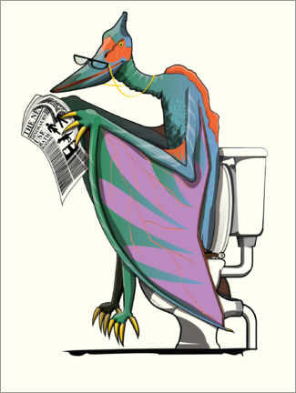 Plakat Pterodaktyl w toalecie