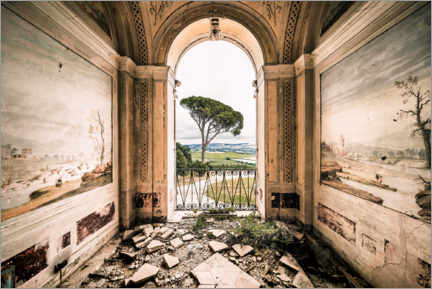 Plakat View from a derelict villa in Italy