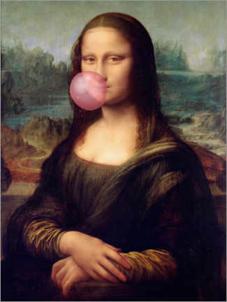 Obraz na płótnie  Mona Lisa z gumą balonową