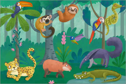 Plakat Tropical forest creatures