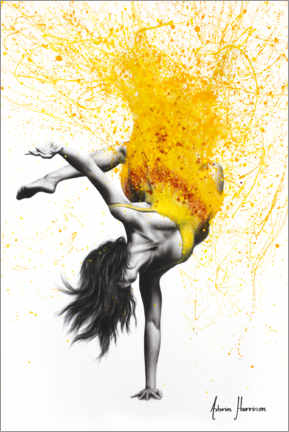 Obraz na aluminium  Break dance w żółtej sukience - Ashvin Harrison