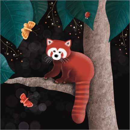 Plakat Red panda on a tree