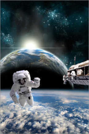 Plakat  Astronauci na stacji kosmicznej - Marc Ward