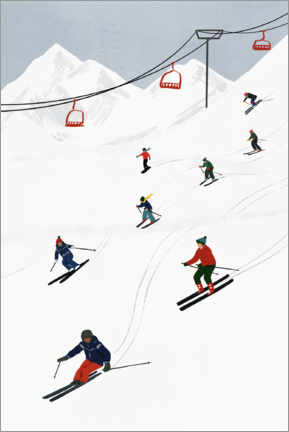 Obraz na szkle akrylowym  On the ski slope - Victoria Borges