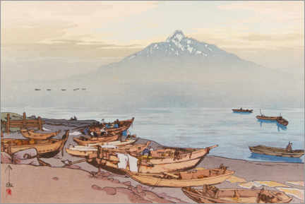 Plakat Calm waters of the Northern Sea, Mount Rishiri