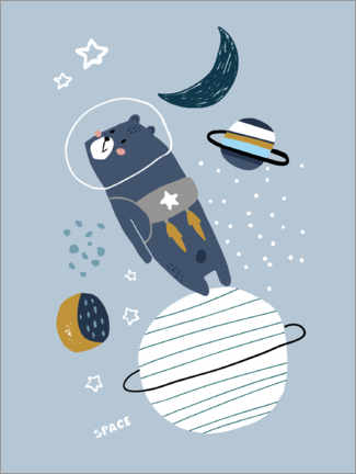 Plakat  Niedźwiedź Astronauta - Kidz Collection