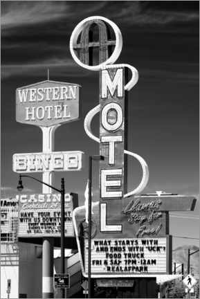 Obraz na drewnie  Black Nevada - Vegas Bingo Motel - Philippe HUGONNARD