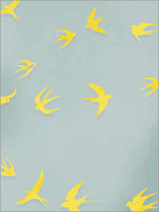 Plakat Yellow swallows