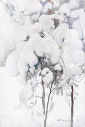 Obraz na szkle akrylowym  Snow-covered pine - Pekka Halonen