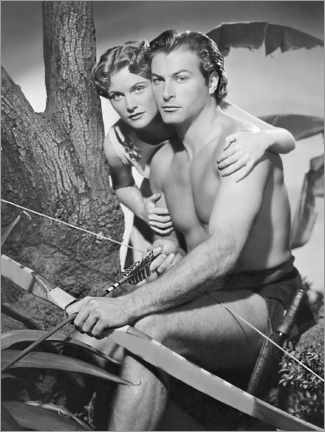 Naklejka na ścianę  Lex Barker and Virginia Huston as Tarzan and Jane