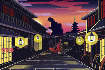 Obraz na płótnie  Godzilla in Kyoto