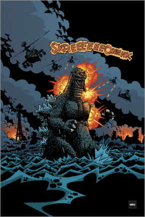 Plakat Godzilla - Sea battle