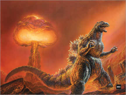 Obraz na aluminium  Godzilla - Nuclear Explosion