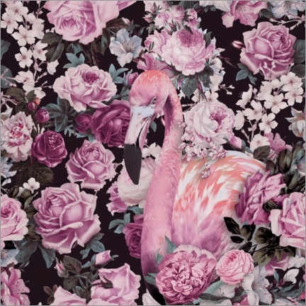 Obraz na szkle akrylowym  Flamingo Rosegarden - Andrea Haase