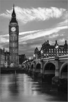 Plakat In the evening at Westminster Bridge