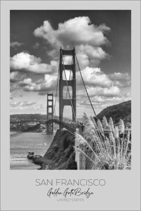 Plakat  San Francisco, Golden Gate Bridge - Melanie Viola