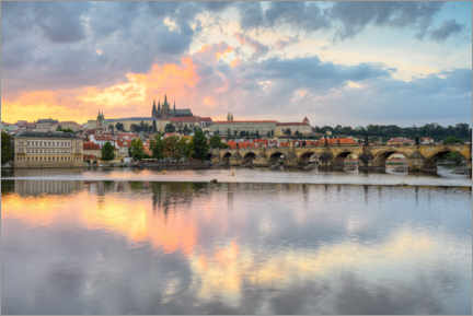 Plakat  Prague Castle and Charles Bridge - Michael Valjak