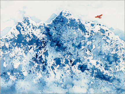 Obraz na PCV  Red Plane Over Snowy Mountains - Zaira Dzhaubaeva