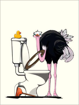 Plakat Ostrich on the toilet