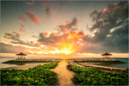 Plakat  Bali temple by the sea with sunrise - Jan Wehnert
