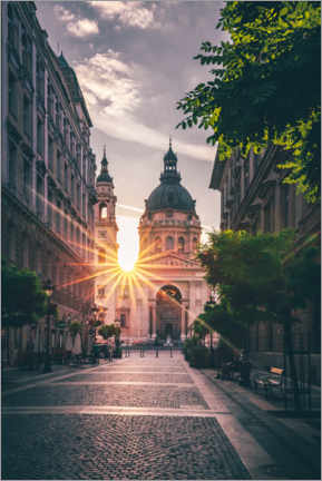 Plakat  St. Stephen's Basilica - sunrise with sun star - Jan Wehnert