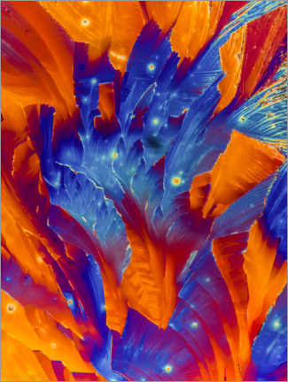 Plakat  Blue and orange crystals explosion - Jaroslaw Blaminsky