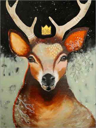 Obraz na szkle akrylowym  Nature calls the deer - Micki Wilde