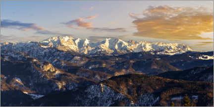 Plakat Bavarian Alps in Chiemgau with a view of Watzmann