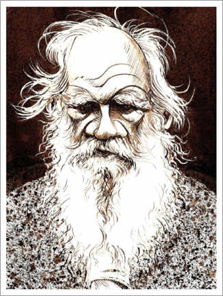 Obraz na drewnie  Caricature by Leo N. Tolstoi - Neale Osborne