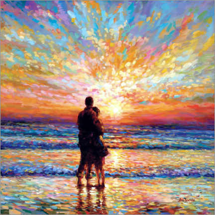 Plakat Couple at the Beach Sunset
