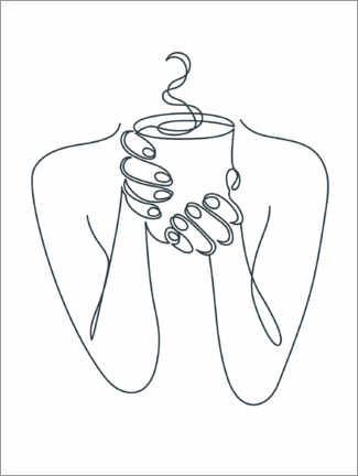 Gallery print  Coffee Girl Line Art - TAlex